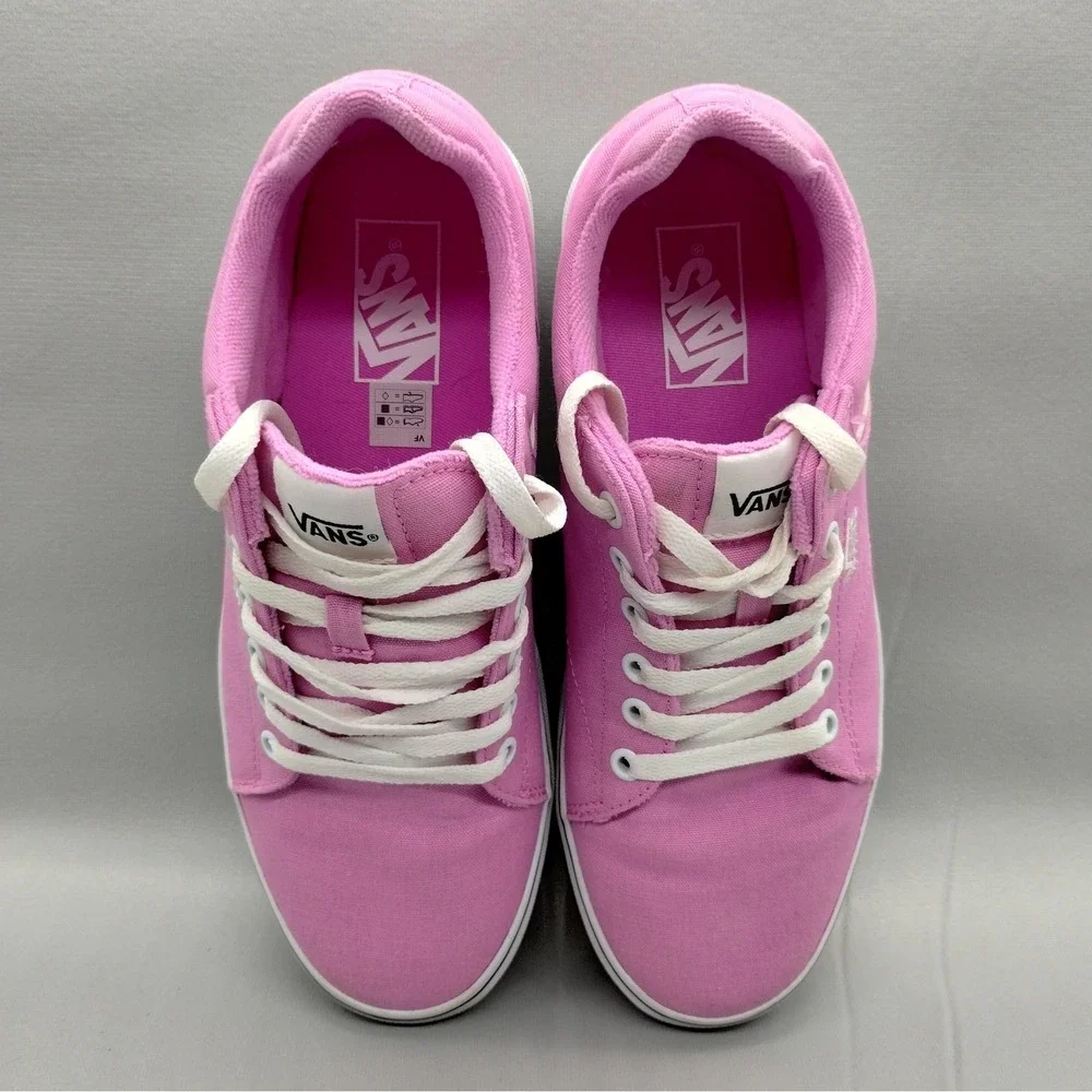Vans Seldan Platform Pink Canvas Sneakers Womens 9.5 Low Top Lace Up Shoes‎